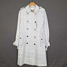 Trench Burberry doppiopetto in viscosa bianco taglia M da donna