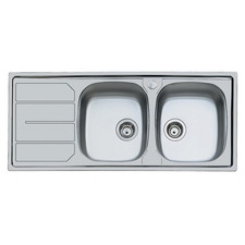 FOSTER 1812561 LAVELLO 2 VASCHE + GOCCIOLATOIO A SINISTRA 116x50 CM INOX 