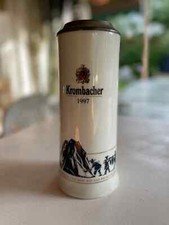 Boccale da birra in ceramica con coperchio in peltro da collezione