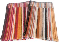MISSONI DUE ASCIUGAMANI BAGNO COTONE ROSSO-MARRONE 70x115cm 27,5x45" confezione economica FIZZ 100