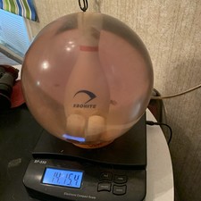 Vintage rara spilla da bowling in ebanite trasparente palla da bowling 15#