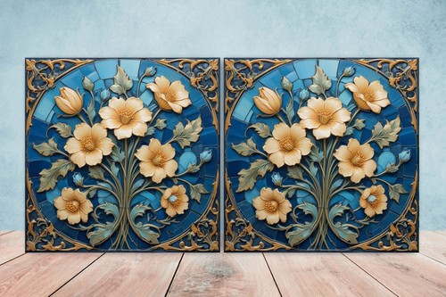 Piastrelle ceramica fiori art - piastrelle,