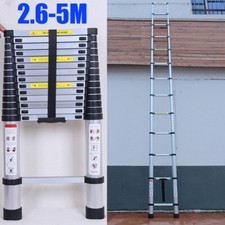 SCALA TELESCOPICA IN ALLUMINIO PORTATILE ESTENSIBILE MULTIUSO TELESCOPICA 2.6-5m