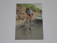 FAUSTO COPPI BICICLETTE BIANCHI CARTOLINA PUBBLICITARIA CICLISMO (1)