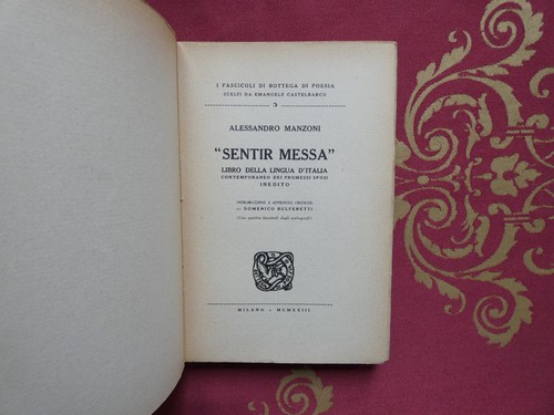 Manzoni sentir messa - manzoni, libro