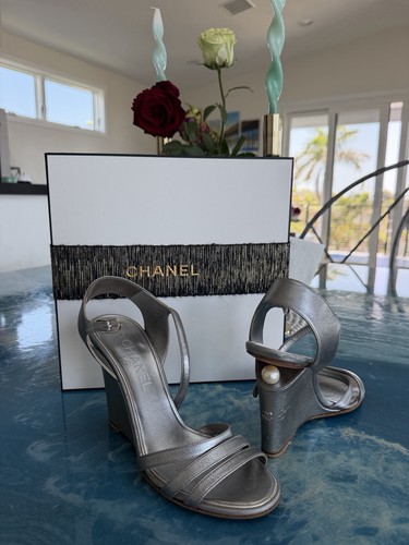 Chanel wedge sandals size - , sandals,