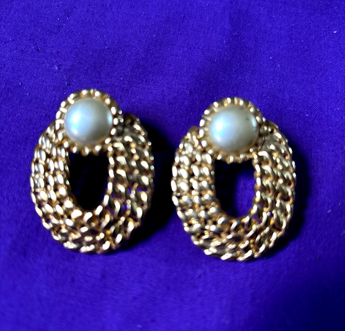Orecchini vintage tono oro - orecchini,