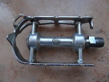 Nos Zeus pedale destro acciaio cromato bici corsa strada 