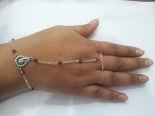 baciamano gioiello rosario corona bagno argento bracelet rosso bracciale 