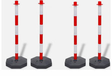 Set 4 paletti segnaletici delimitazione corsie  con base h 90 cm + 6 mt catena