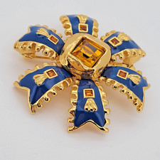 Ciondolo spilla smaltata blu