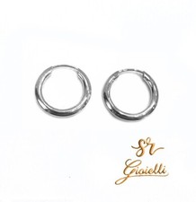 Orecchini Cerchio ORO BIANCO con Chiusura a Scomparsa ORO 18kt 750% List. 245€