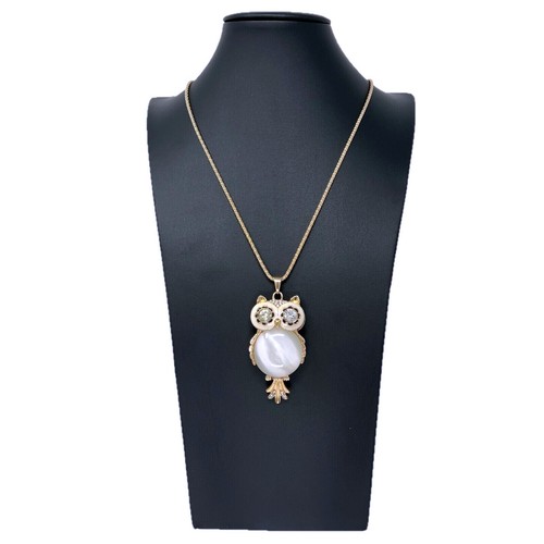 Collana lunga gufo pietra - gufo,
