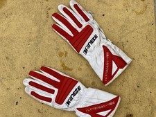 dainese vintage Red And White Leather Gloves / Guanti Pelle Motor Racing Japan