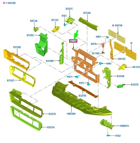 Alloggiamento staffa griglia