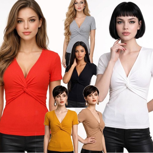 Camiseta mujer con cuello - camiseta,