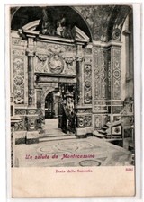 CARTOLINA MONTECASSINO  Frosinone - Porta della Sacrestia - viagg. primi 900