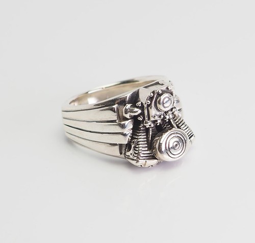 Anello biker argento - in,