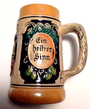 BOCCALE tradizionale BIRRA in CERAMICA POLICROMA Made in Germany VINTAGE