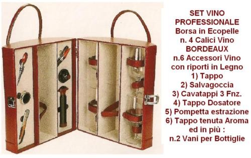 Set vino con - valigia, ecopelle