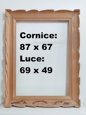 Cornice in legno grezzo  87 x 67 cm – Luce 69 x 49 cm per quadri foto USATA
