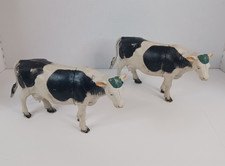 2- 1986 Vintage Imperial Farmer Dairy Cow Hard Rubber Plastic