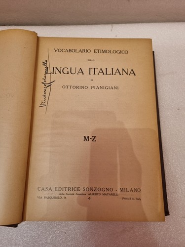 Vocabolario etimologico della - etimologico,