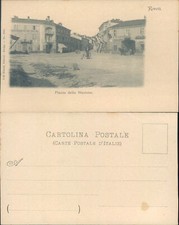 RIVOLI PIAZZA STAZIONE ANIMATA CON CARRETTO CAVALLO E BICI D'EPOCA -N.47958