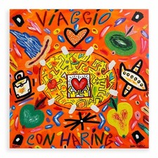 Bruno Donzelli “ Viaggio con Haring” 40 x 40 cm  serigrafia originale