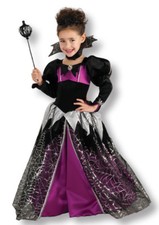 Costume Carnevale Bambina Da Regina Delle Tenebre Vestito Abito Di Halloween 