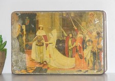 Vintage HUNTLETY & PALMERS Biscuits Litografia Stampa Adv. Scatola di Latta,