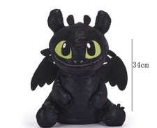 Peluche Toothless Furia Buia 34 cm – Dragon Trainer – Ufficiale, Morbido e Reali