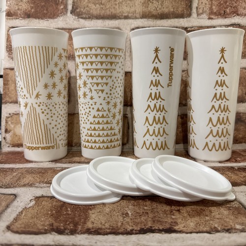 Tupperware white tumblers with - tupperware,