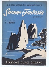Spartito SUONNO E FANTASIA Nunzio Gallo - Festival Canzone napoletana 1957