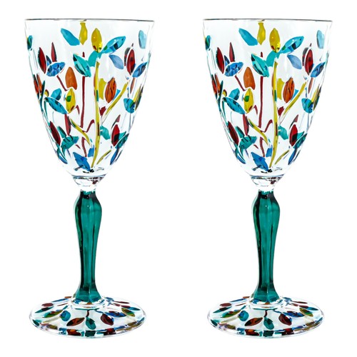 Coppia murano vino occhiali - murano,