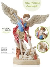 Statua di San Michele Arcangelo, in resina decorata a mano, produzione italiana