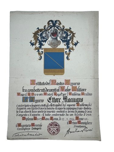 Diploma nastro azzurro valor - diploma,