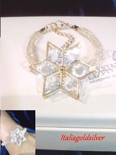 Bracciale Donna SWAROVSKI ORIGINALI Oro Giallo Tennis Cristalli Gioielli Fiore
