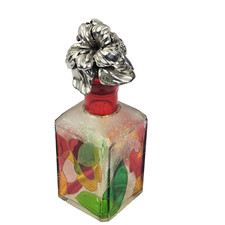 Bottiglia Wenk (anni '60) Made In Italy Dipinta a mano con Tappo in Argento 800