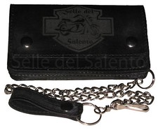 Portafoglio Biker Cuoio nero
