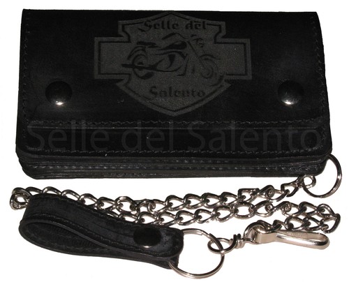 Portafoglio biker cuoio nero - portafoglio,