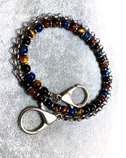 Catena Jeans da Uomo Pantaloni cinta Pietra dura Naturale Occhio di Tigre 6mm