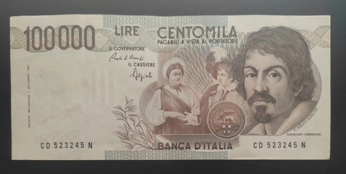100000 lire caravaggio - 100000,