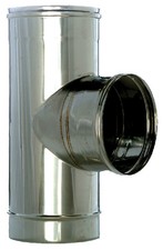 TUBO A Tee FEMMINA CANNA FUMARIA  MONO PARETE  ACCIAIO INOX 316L PER CAMINI 