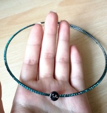 SODINI bijoux, collana girocollo, molto luminosa, pietre colorate