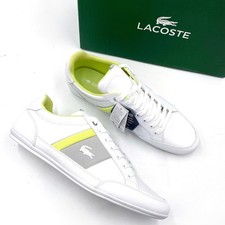 Lacoste Chaymon Leather Sneakers White Light Green Low Top Men Size 11
