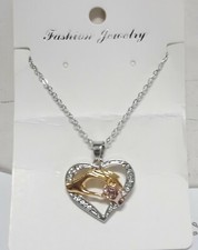 COLLANA IN SILVER CON CIONDOLO CUORE E MANO MAMMA BIMBO/A