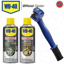 KIT PULISCI LUBRIFICA CATENA WD-40 DA 400ML PULITORE + LUBRIFICANTE + SPAZZOLA