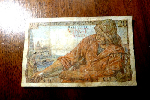 Banconota francia franchi - francia, 20