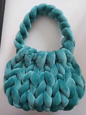 Borsa harm knitting filato grosso in velluto verde